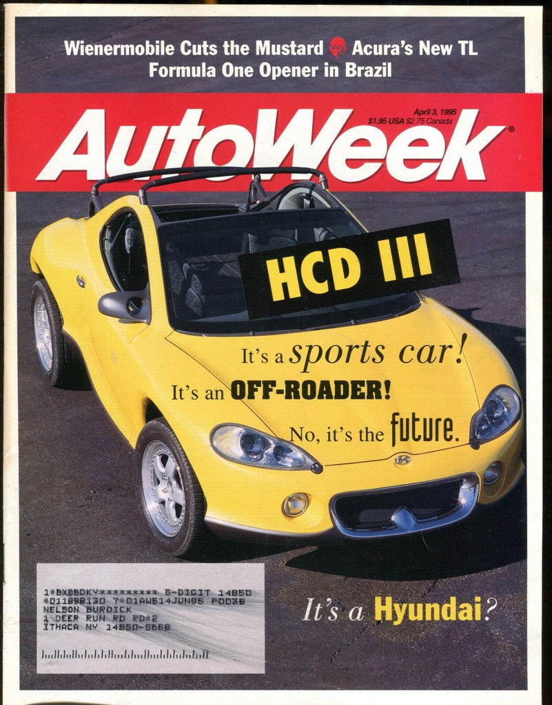 AutoWeek Magazine April 3 1995 HCD III EX w/ML 022717nonjhe