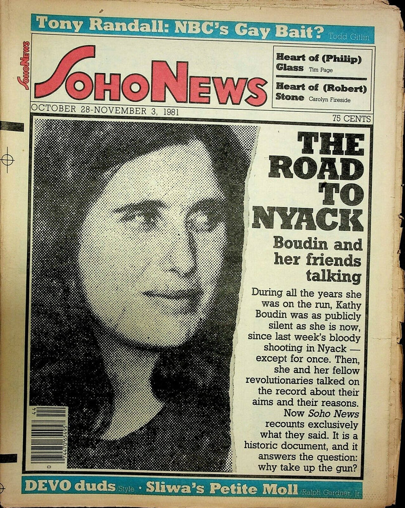 Soho News NYC Oct 28-Nov 3 1981 Kathy Boudin Tony Randall 091120ame
