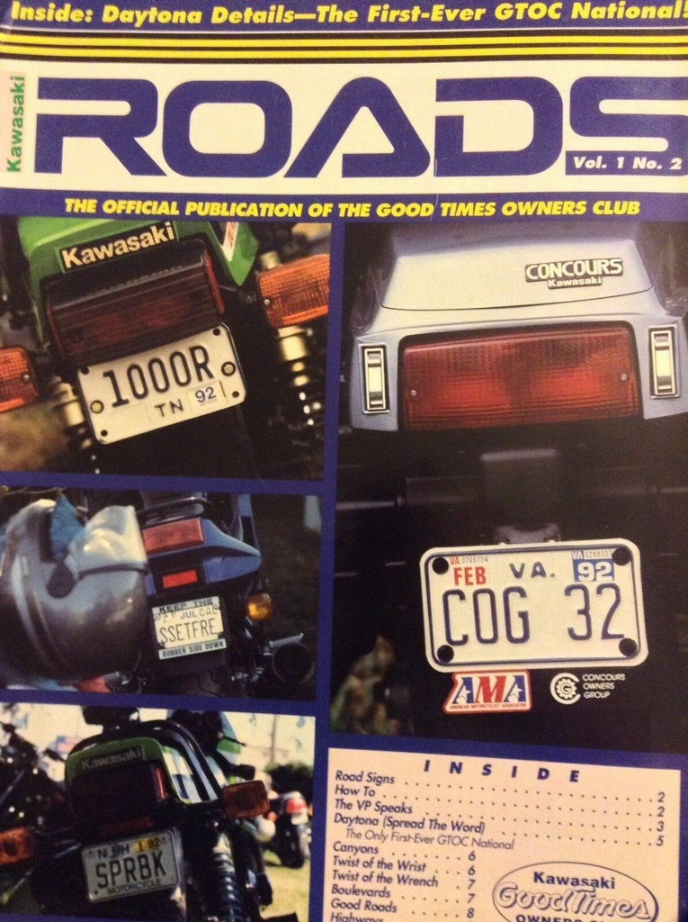 Kawasaki Roads Magazine Daytona & Road Signs Vol.1 No.2 Winter 1991 020718nonrh