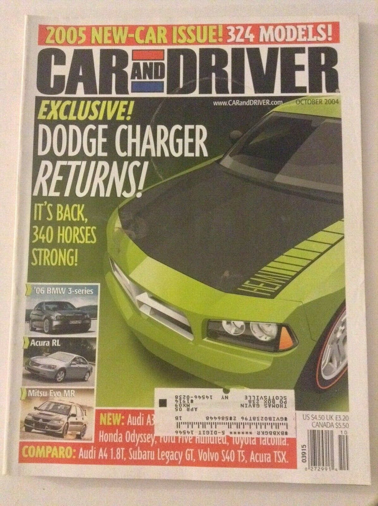 Car And Driver Magazine Dodge Charger Returns October 2004 051819nonrh