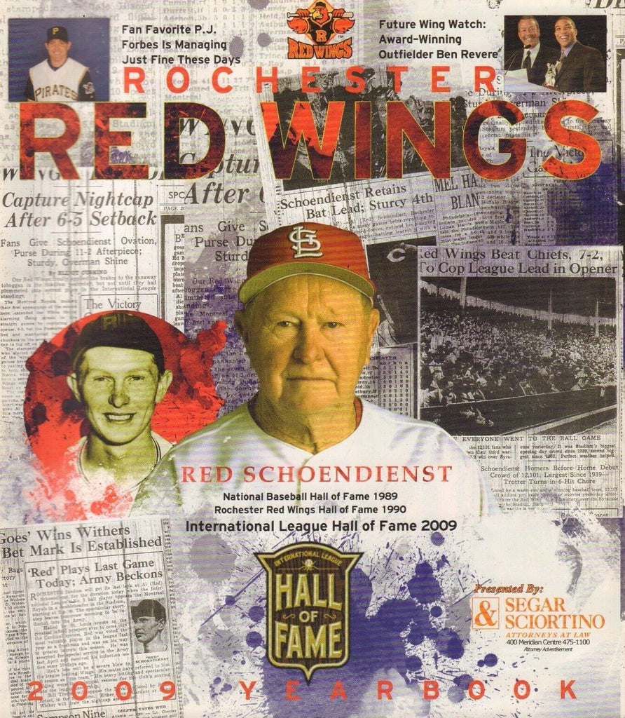 Rochester Red Wings 2009 Yearbook Red Schoendienst 051617nonDBE