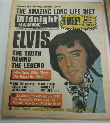 Midnight Globe Magazine Elvis Presley September 1977 081415R