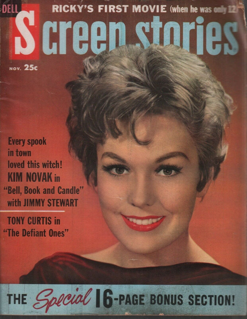 Screen Stories November 1958 Kim Novak Tony Curtis Jimmy Stewart 110119AME