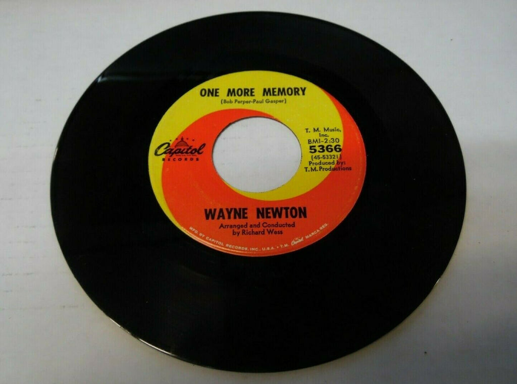 Wayne Newton One More Memory & Red Roses for a Blue lady 45RPM 022920LLE45