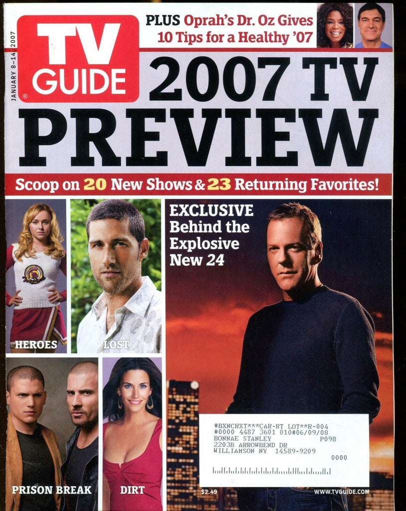 TV Guide Magazine Jan. 8-14 2007 TV Preview EX w/ML 022217nonjhe