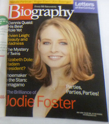 Biography Magazine Dennis Quaid & Jodie Foster November 1999 043014R
