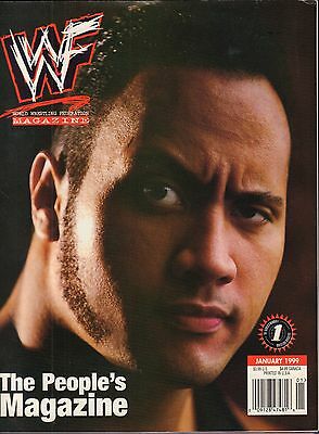 WWF Magazine January 1999 The Rock, Chyna VG 050616DBE