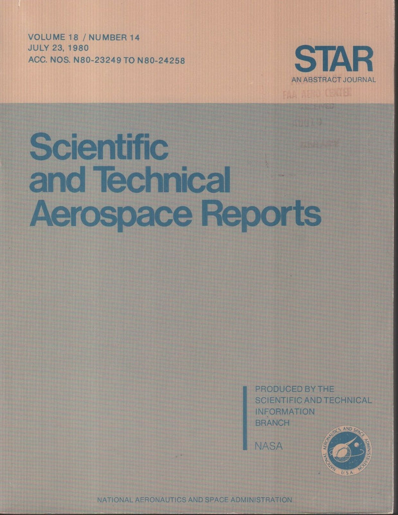 NASA STAR Volume 18 #14 July 23 1980 Abstract Journal Ex-FAA 121918AME2