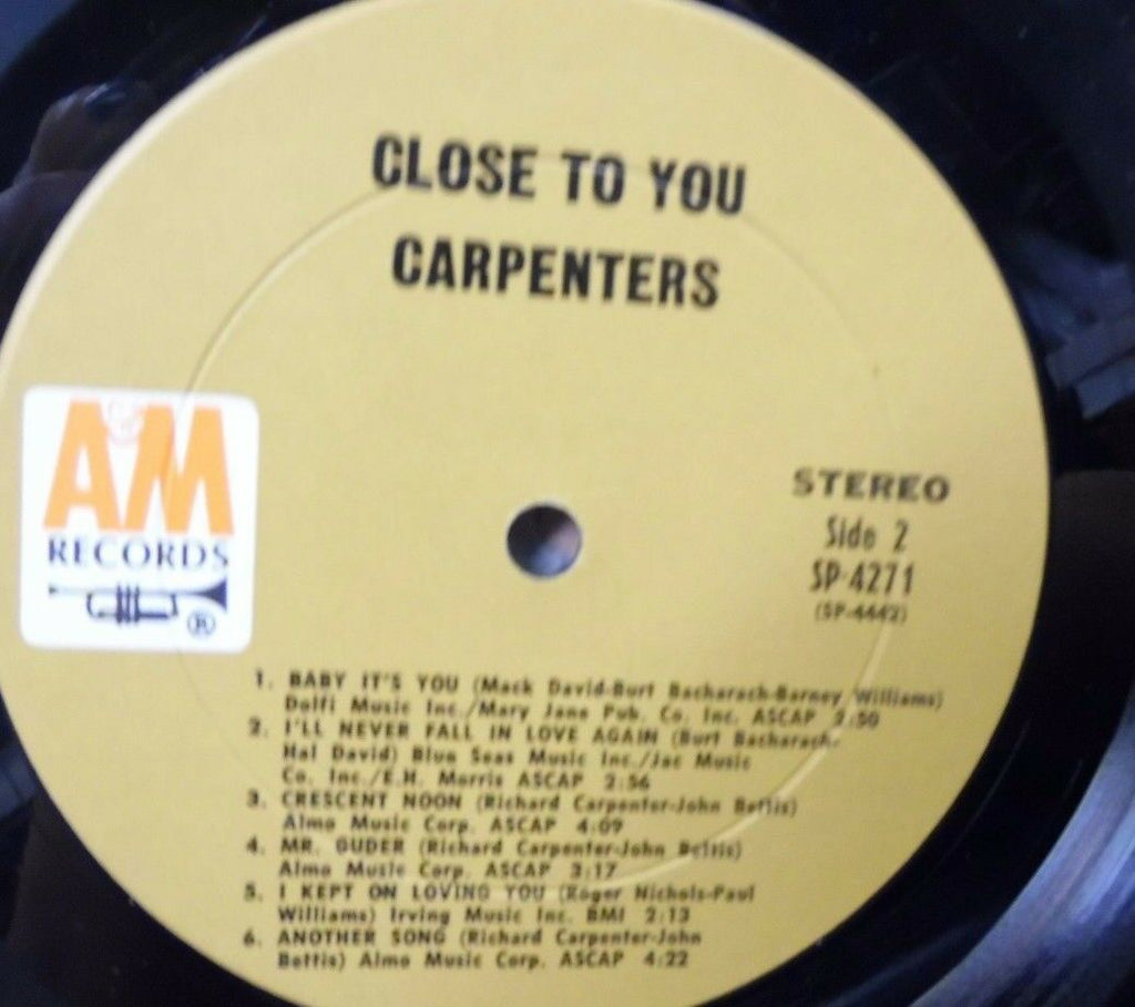 Close to you Carpenters 33RPM sw on cover SP-4271 100116LLE