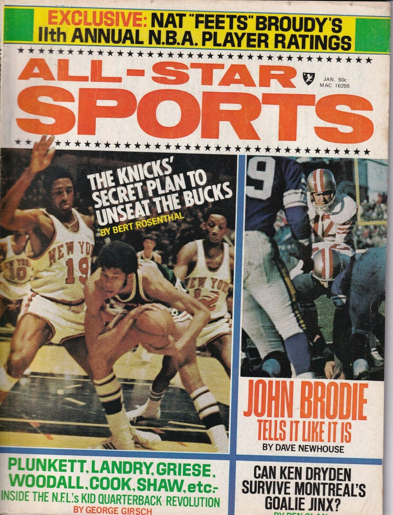 All Star Sports Magazine John Brodie Ken Dryden January 1972 022019nonr