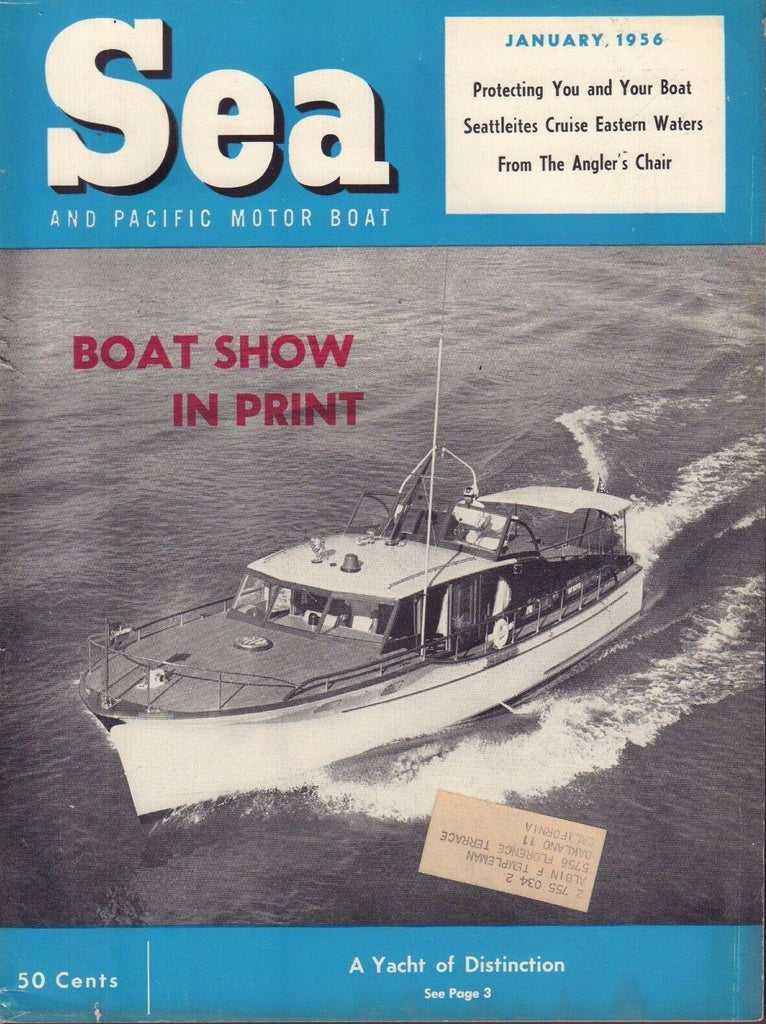 Sea And Pacific Motor Boat January 1956 Angels Chair,Boat Show w/ML 042817nonDBE