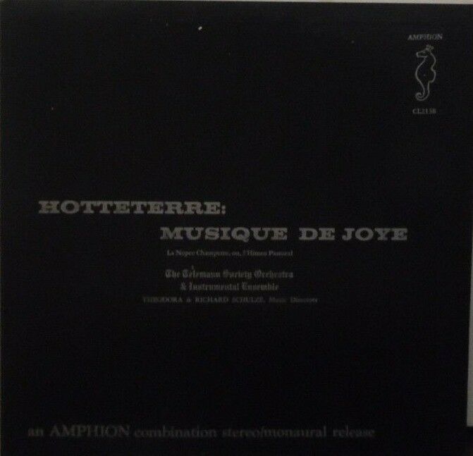 Hotteterre: Musique De Joye vinyl CL2138 092218LLE