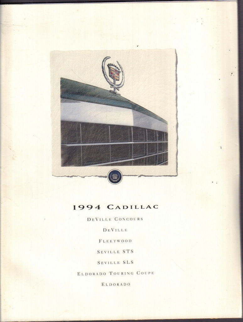 Cadillac 1994 Vehicle Catalog GM Corp. 101416DBE