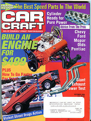 Car Craft Magazine October 1998 Giant Exhaust Power Test EX 021816jhe