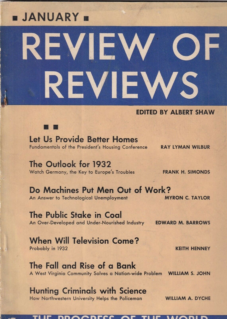 Review Of Reviews Mag Provide Better Homes January 1932 101519nonr