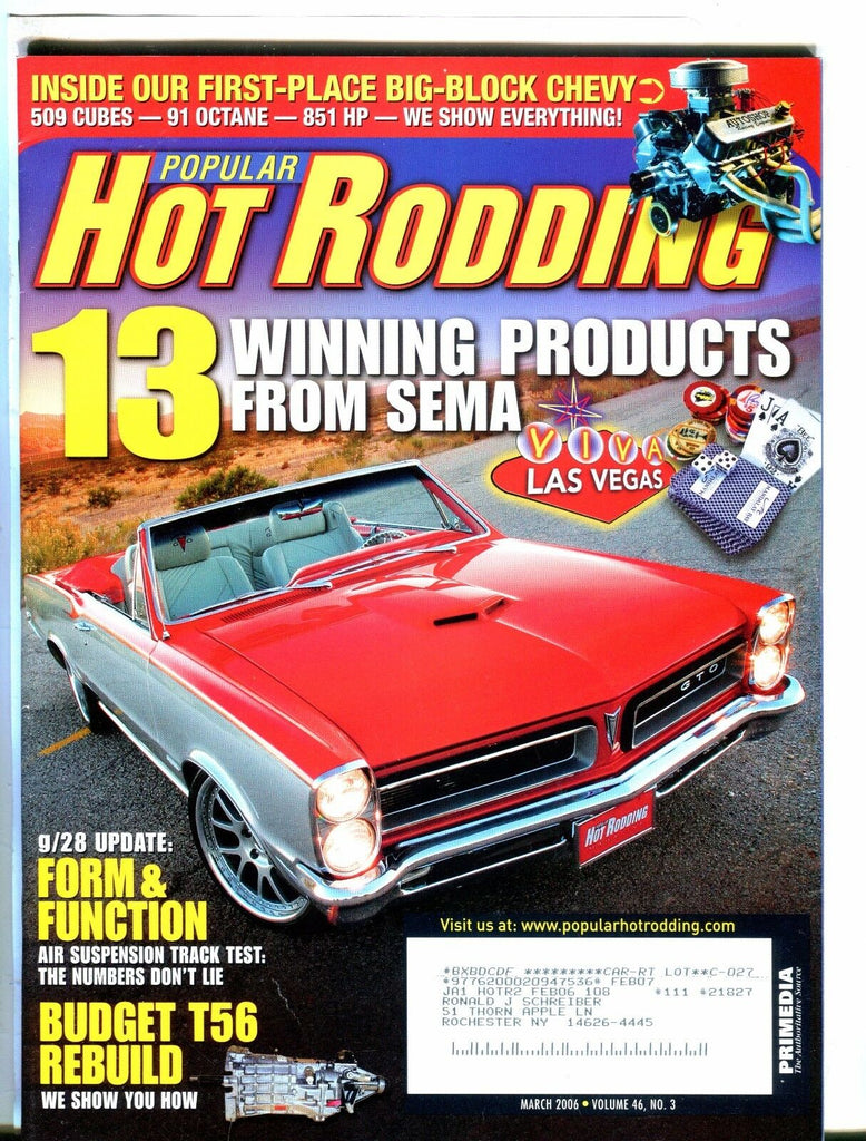 Popular Hot Rodding Magazine March 2006 T56 Rebuild EX w/ML 050617nonjhe