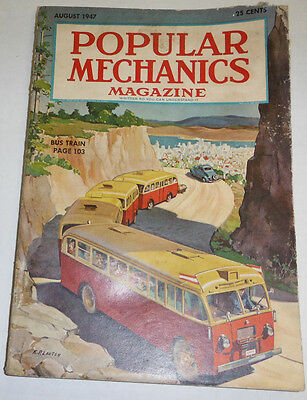 Popular Mechanics Magazine Bus Train August 1947 091214R