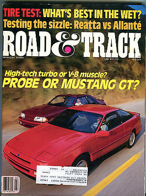 Road & Track Magazine March 1988 Probe or Mustang GT VGEX 010416jhe2