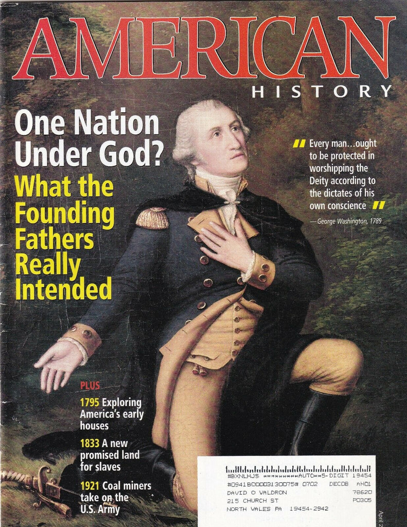 American History Mag The Founding Fathers April 2007 102219nonr