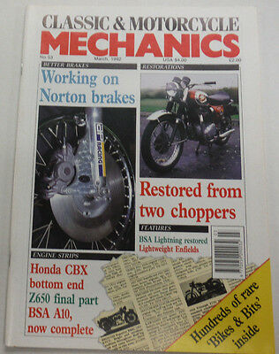 Classic & Motorcycle Mechanics Magazine Restored Two Choppers March 1992 012615R