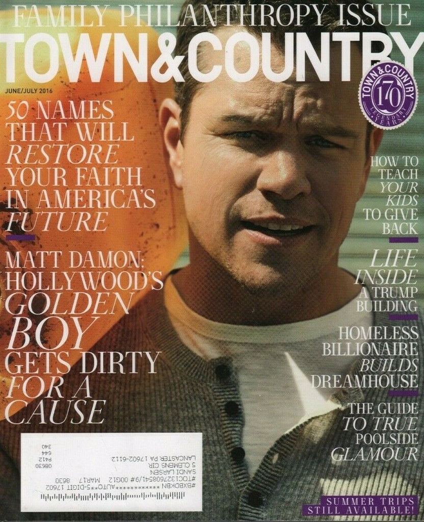 Town & Country June July 2016 Matt Damon Bob Morris Cedric Buchet w/ML 071219DBE