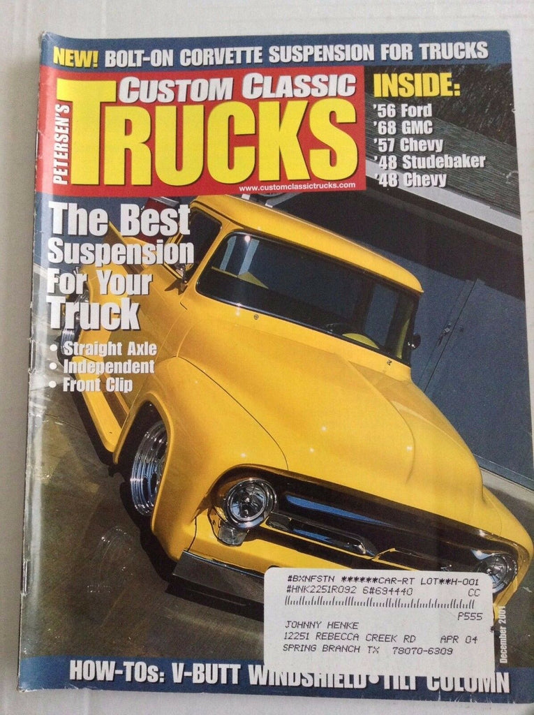 Custom Classic Trucks Magazine Best Suspension For You December 2001 032217NONRH