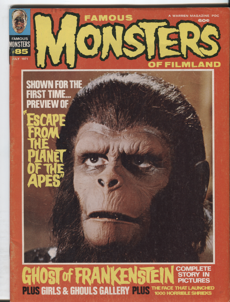 Famous Monsters of Filmland #85 July 1971 The Planet of The Apes 022521DBE