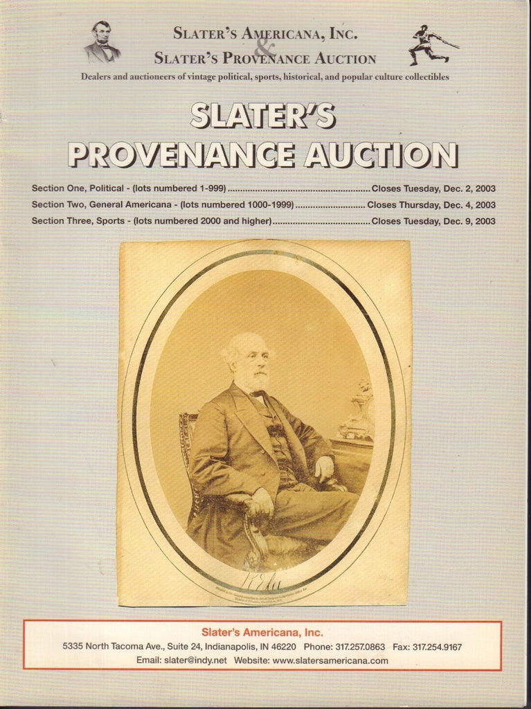 Slater's Provenance Auction Catalog December 2003 080417nonjhe