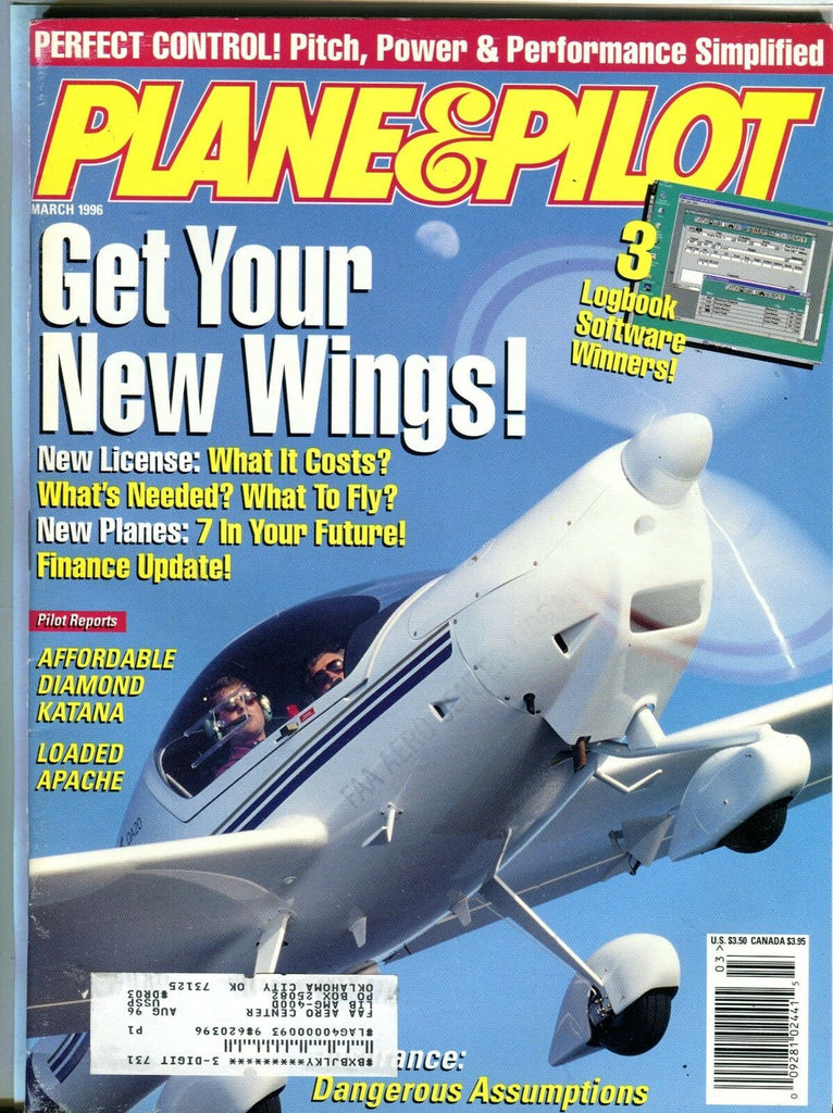 Plane & Pilot Magazine March 1996 Apache EX w/ML FAA Library 101916jhe