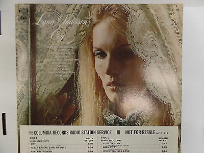 CRY LYNN ANDERSON PROMO 33 RPM EX+ 111315 TLJ