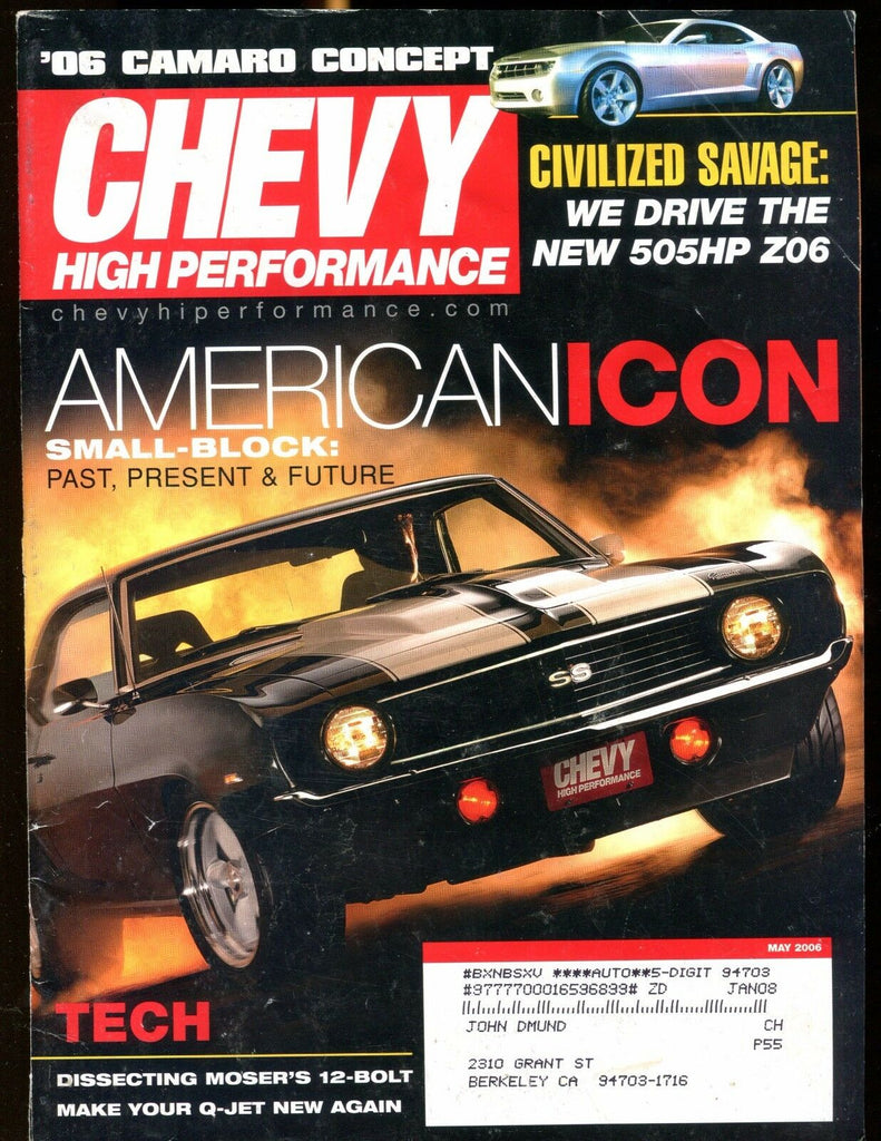 Chevy High Performance Magazine May 2006 '06 Camaro EX w/ML 022517nonjhe