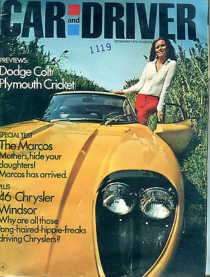 Car and Driver Magazine December 1970 Dodge Colt Plymouth Cricket VGEX 122815jhe
