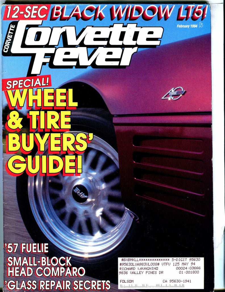 Corvette Fever Magazine February 1994 '57 Fuelie EX w/ML 042617nonjhe