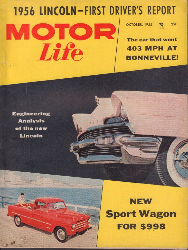 Motor Life October 1955 Bonneville, Ford 5-100 052517nonDBE