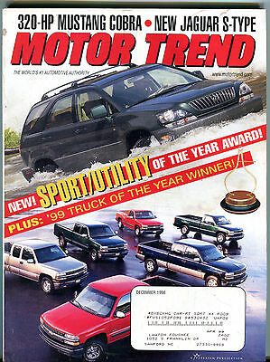 Motor Trend Magazine December 1998 Sport/Utility of the Year EX 012916jhe