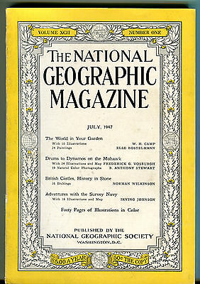 National Geographic Magazine July 1947 British Castles EX 030716jhe