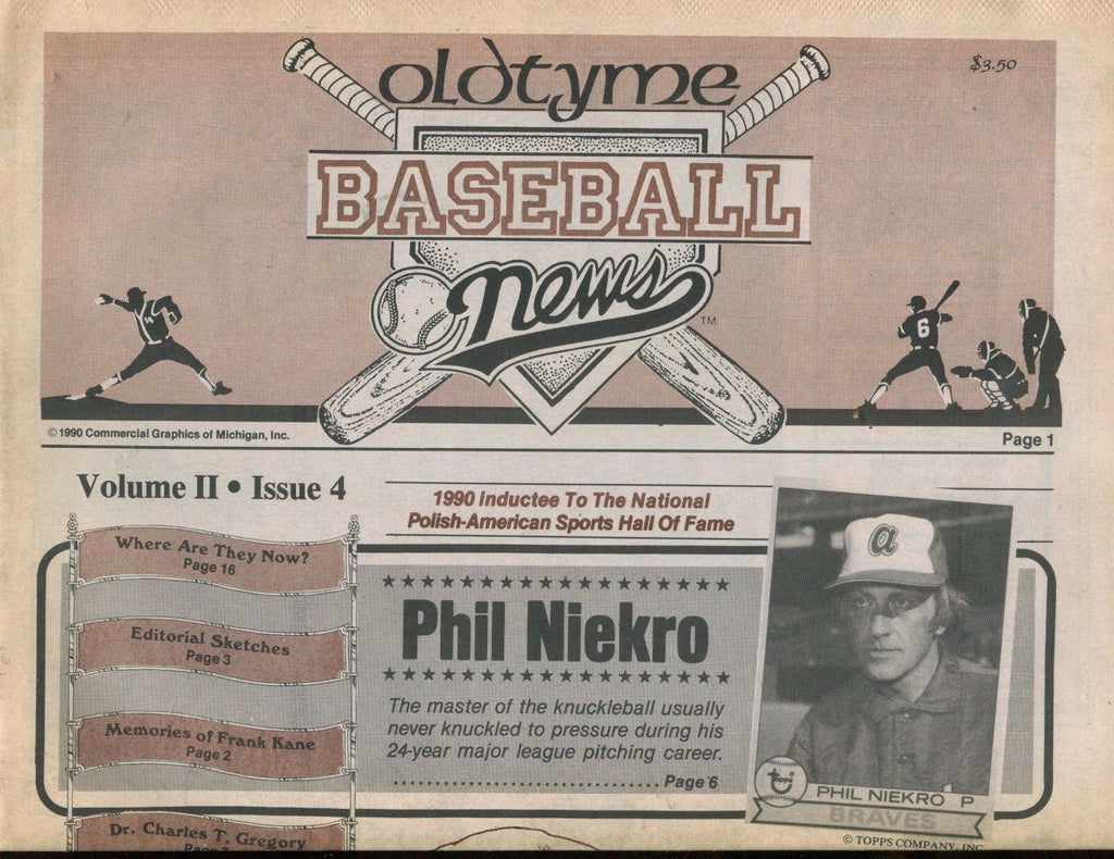 Old Tyme Baseball News Newspaper Issue 4 1990 Phil Niekro EX 013017jhe