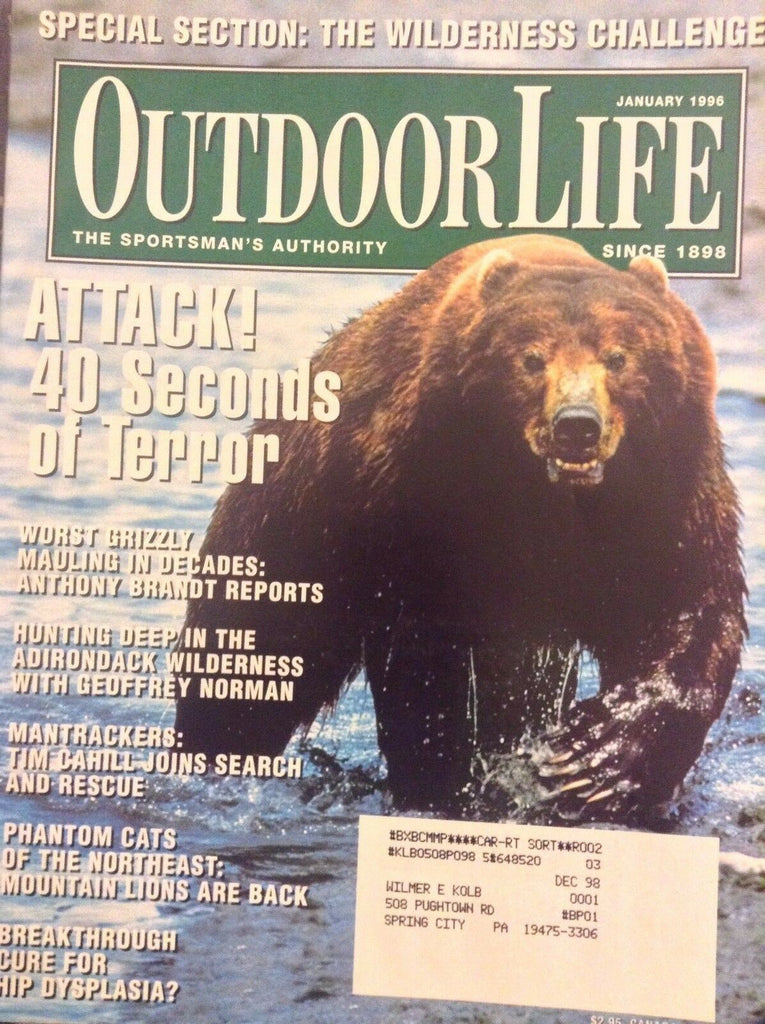 Outdoor Life Magazine Grizzly Bear Attacks January 1996 121917nonrh