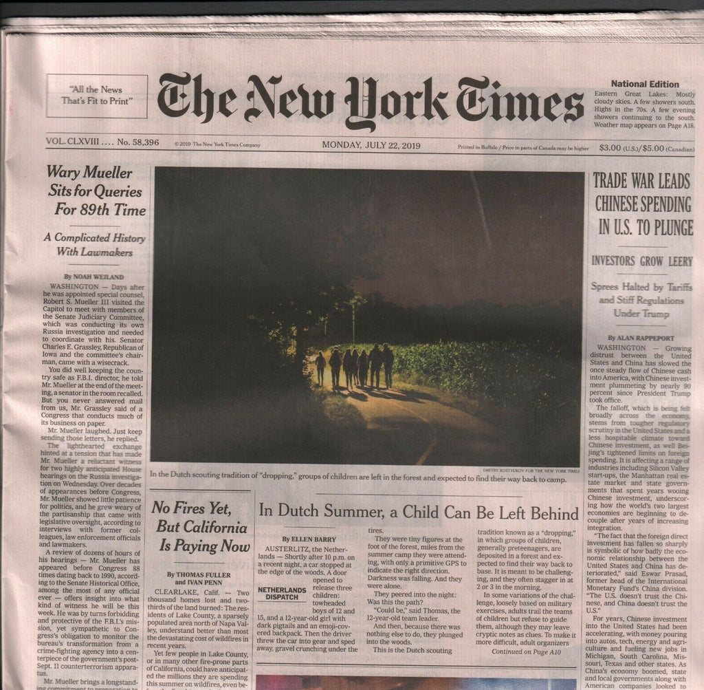 New York Times July 22 2019 Trade War Chinese Spending Donald Trump 010220AME2