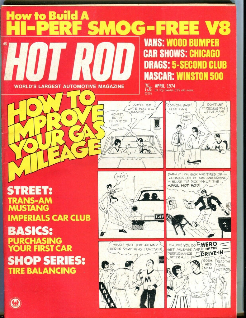 Hot Rod Magazine April 1974 Gas Mileage Trans-Am EX No ML 051217nonjhe