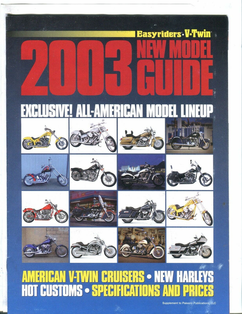 Easyriders V-Twin 2003 New Model Motorcycle Guide EX No ML 050817nonjhe