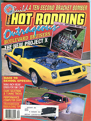 Popular Hot Rodding Magazine September 1987 Boulevard Bruisers VGEX 032416jhe