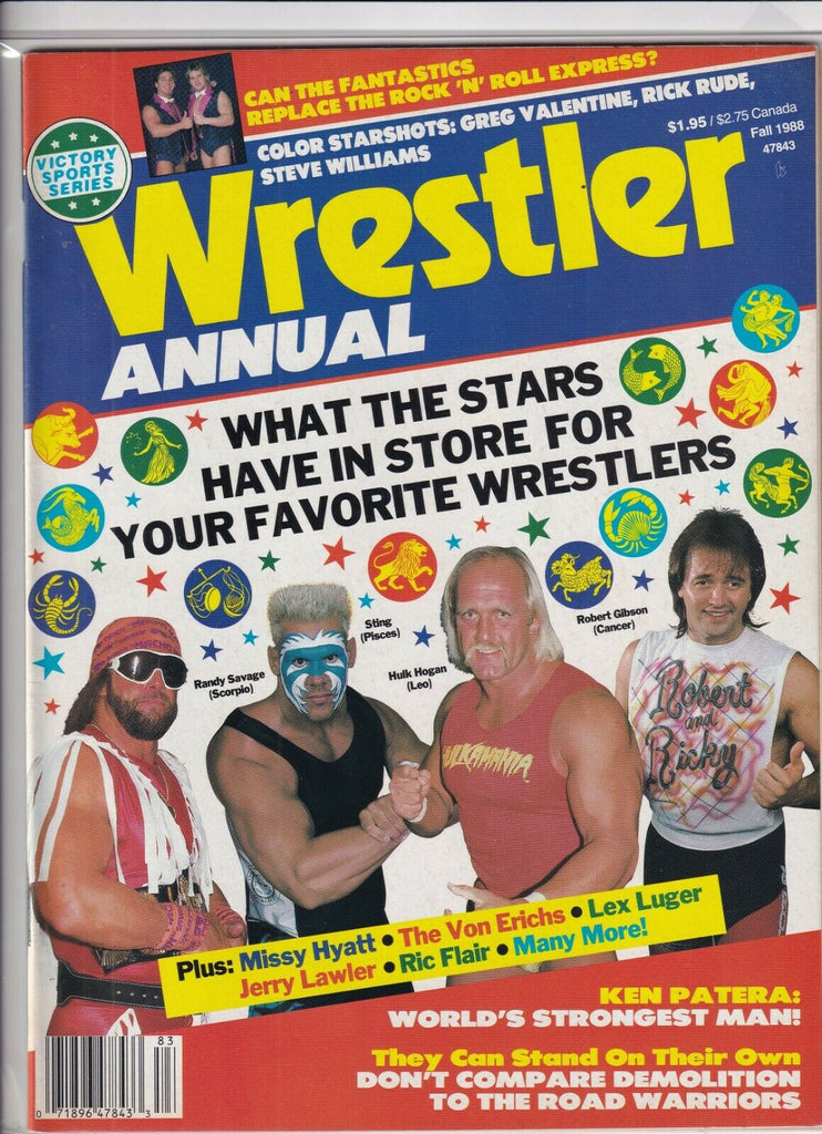 Wrestler Annual Mag Sting Randy Savage Hulk Hogan Fall 1988 091519nonr