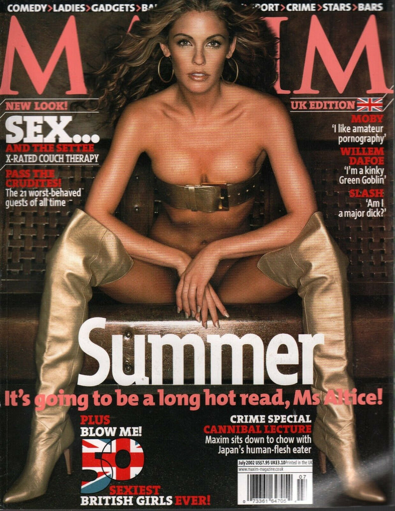 Maxim UK Magazine July 2002 Willem Defoe Moby 011720AME2