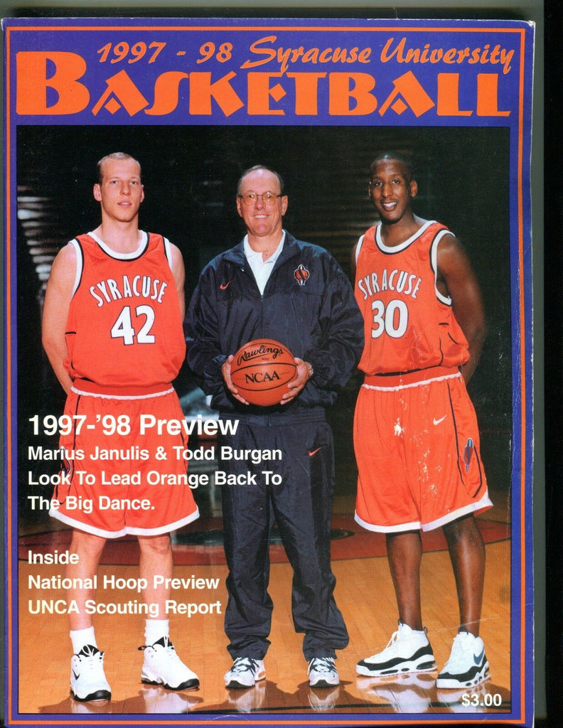 Syracuse Basketball Program 1997-98 Jim Boeheim VG 051617nonjhe