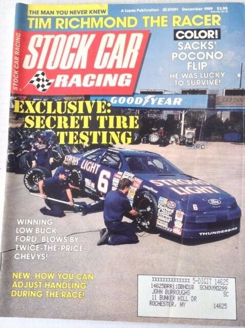 Stock Car Racing Magazine Tire Tests Tim Richmond December 1989 042817nonrh