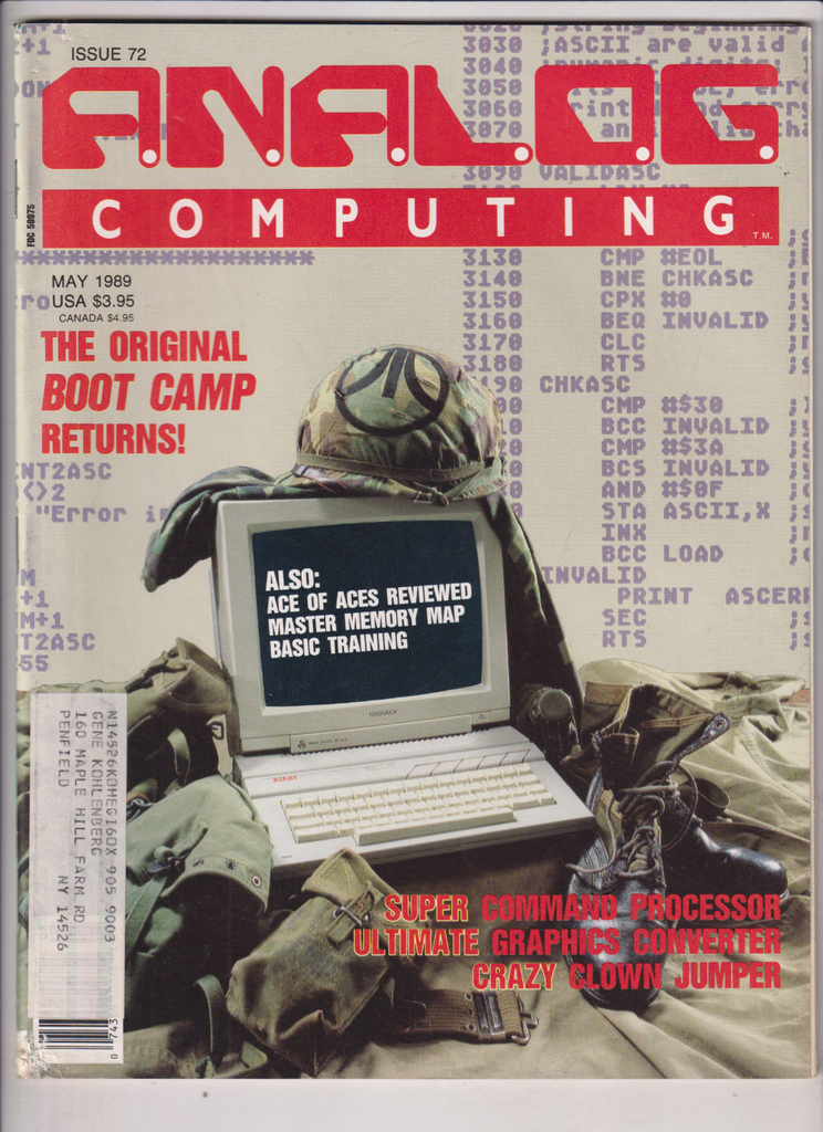Analog Computing Atari Mag Boot Camp Returns No.72 May 1989 010920nonr