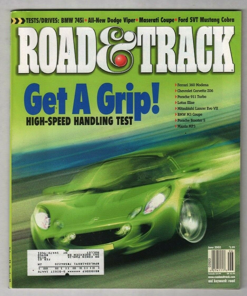 Road & Track Mag BMW 745i & Dodge Viper & Maserati June 2002 020520nonr
