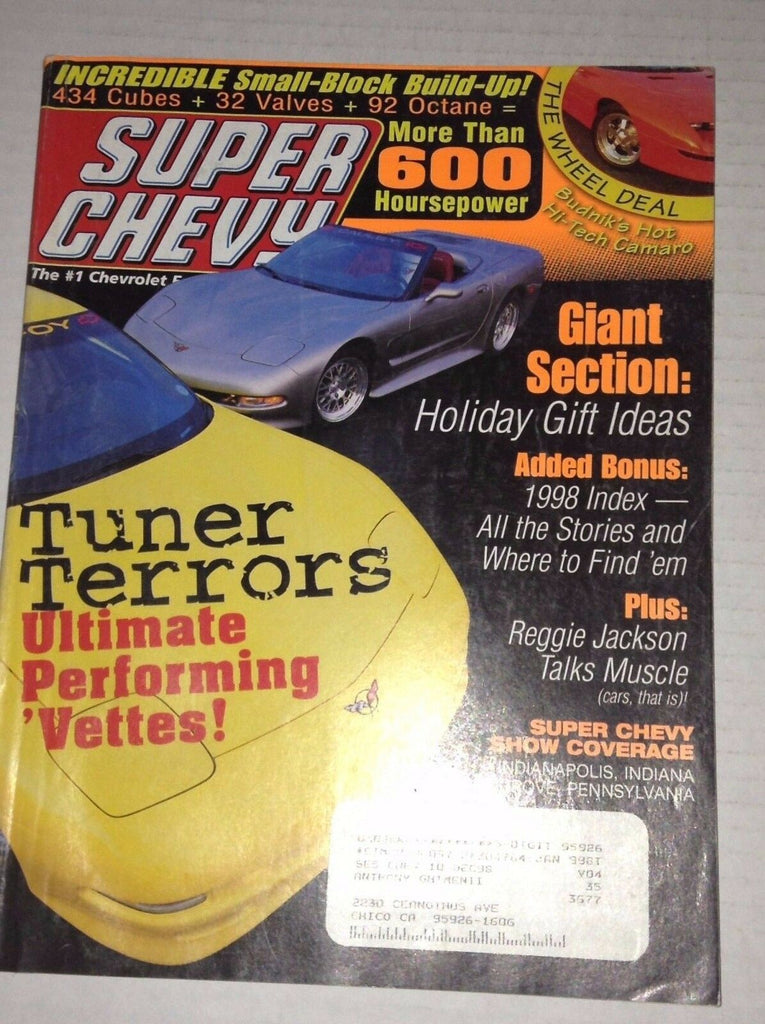 Super Chevy Magazine Tuner Terrors Perfoming Vettes December 1998 030417NONRH