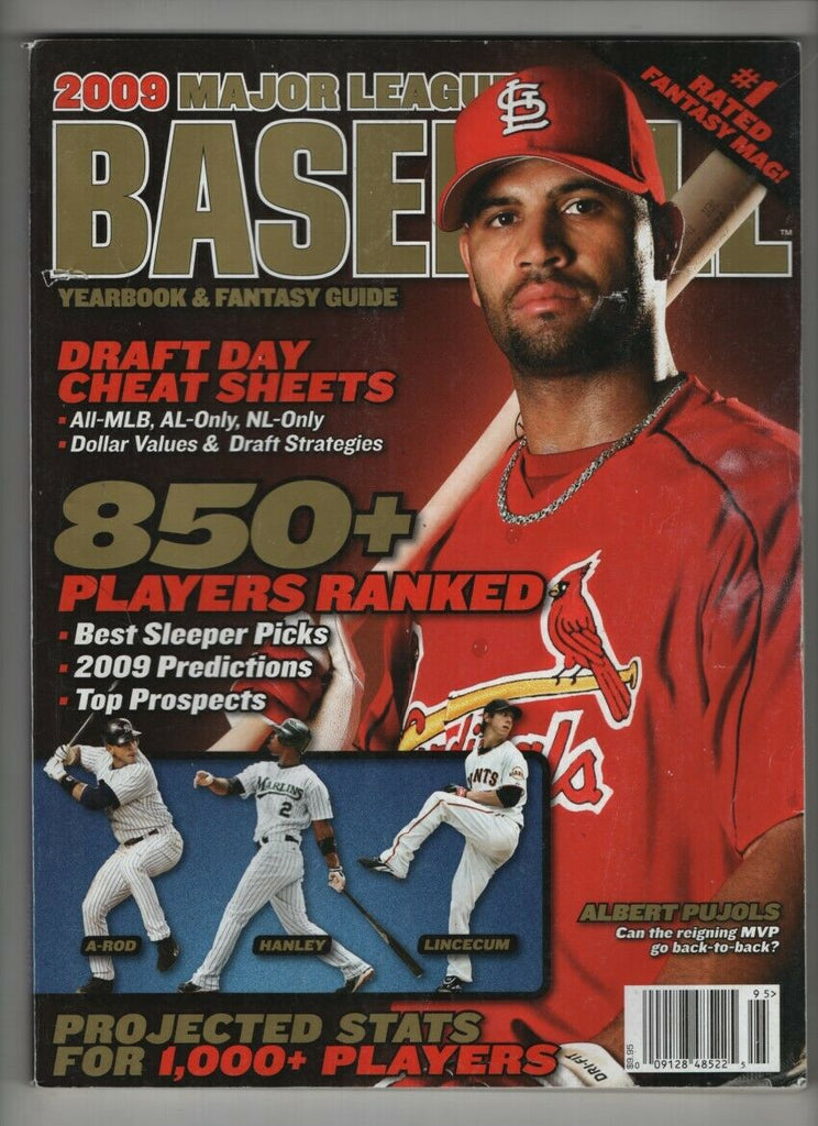 Major League Baseball Yearbook Mag Alex Rodriguez Albert Pujols 2009 021721nonr